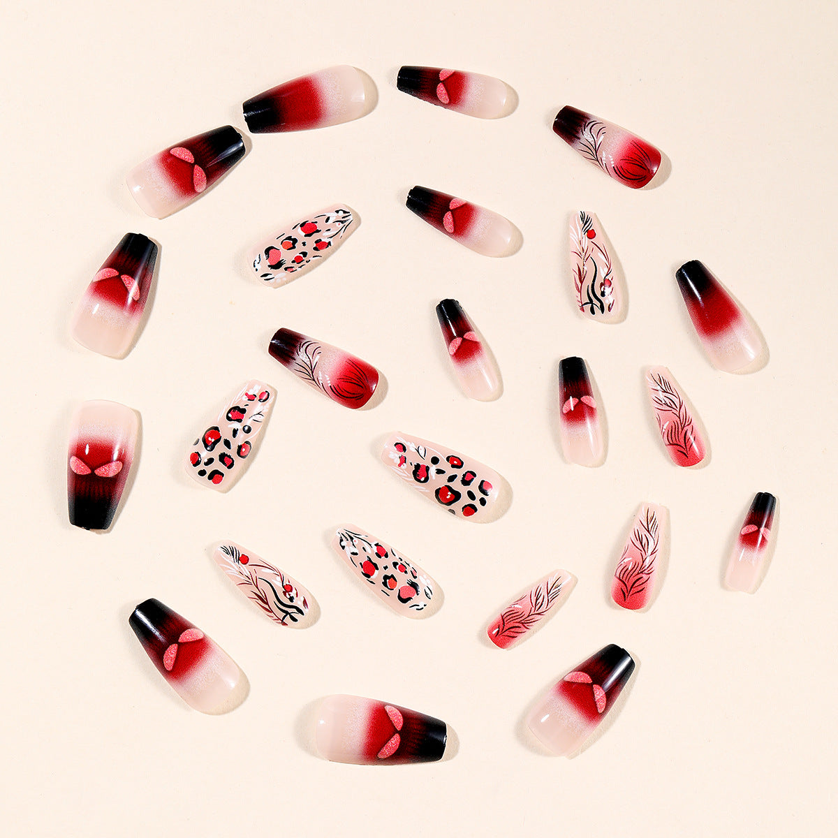 Künstlerische Lange Stiletto Nagelkunst Erweiterungen Brehn