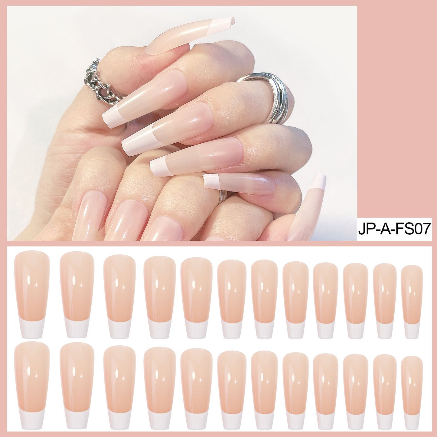 Kunstnagelset mit elegantem French-Design und Hochglanz-Finish Brehn