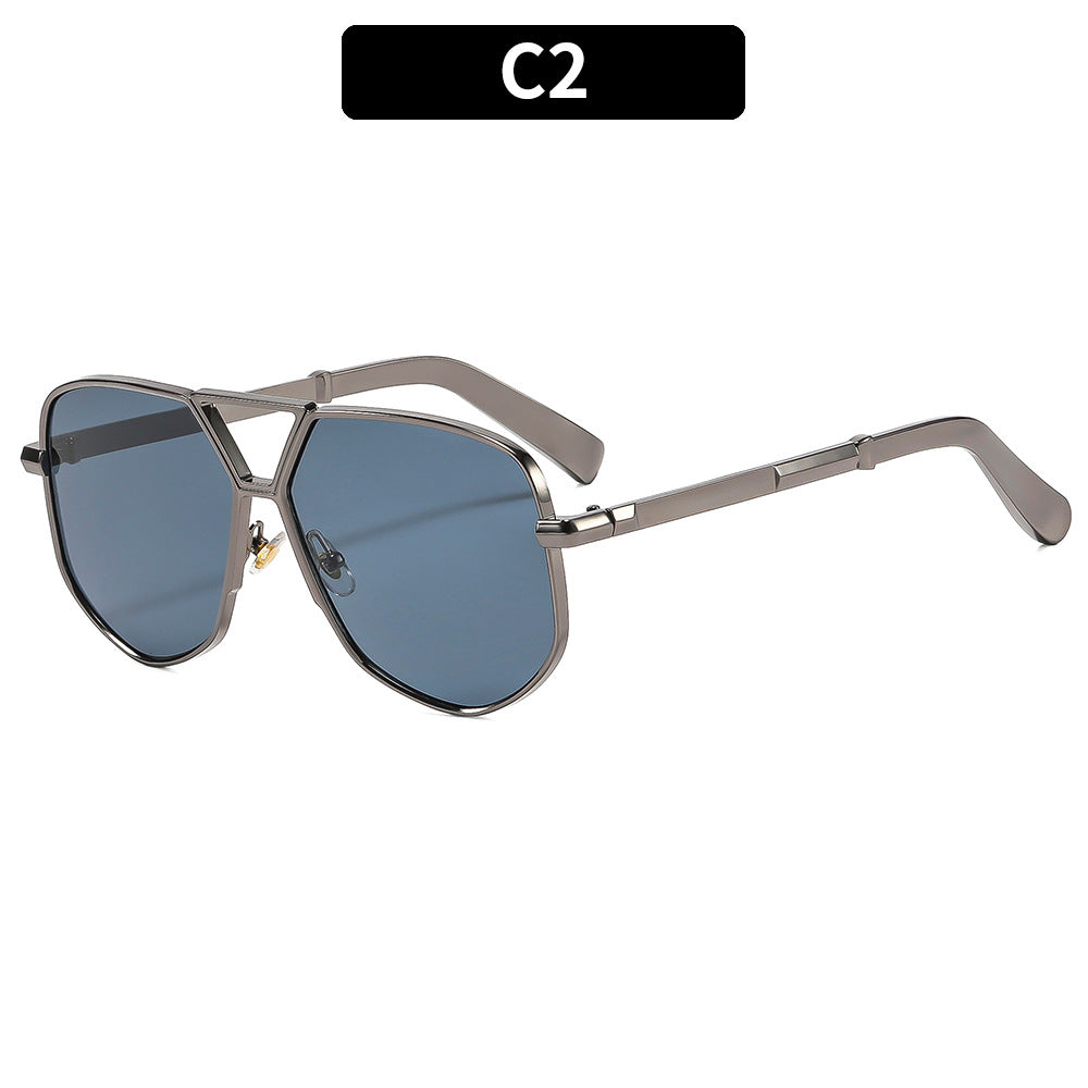 Geometrische Übergroße Piloten-Sonnenbrille 1787664349