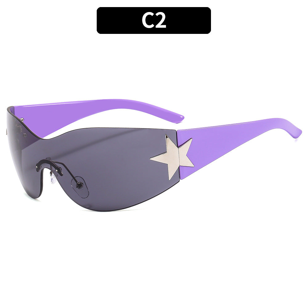 Stylische oversized Sonnenbrille mit Sternakzenten