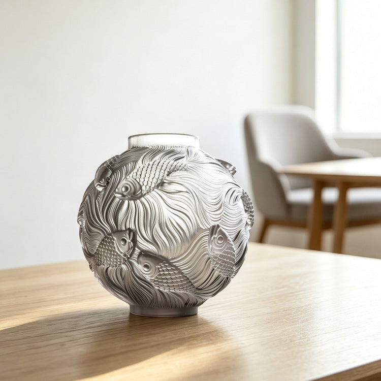 Frosted dekorative Fisch Vase