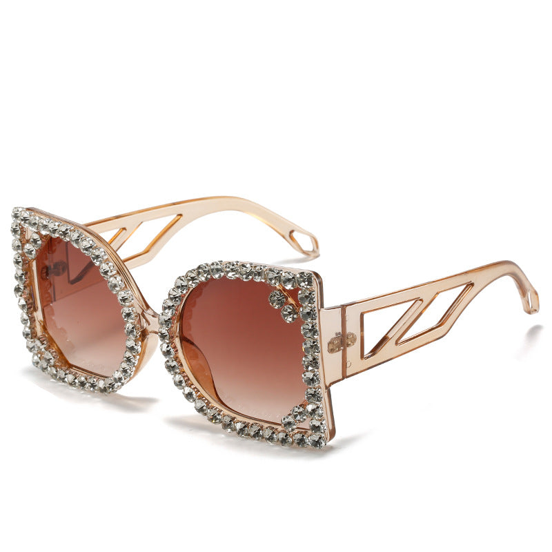Statement Rhinestone-beschichtete sechseckige Sonnenbrille Brehn