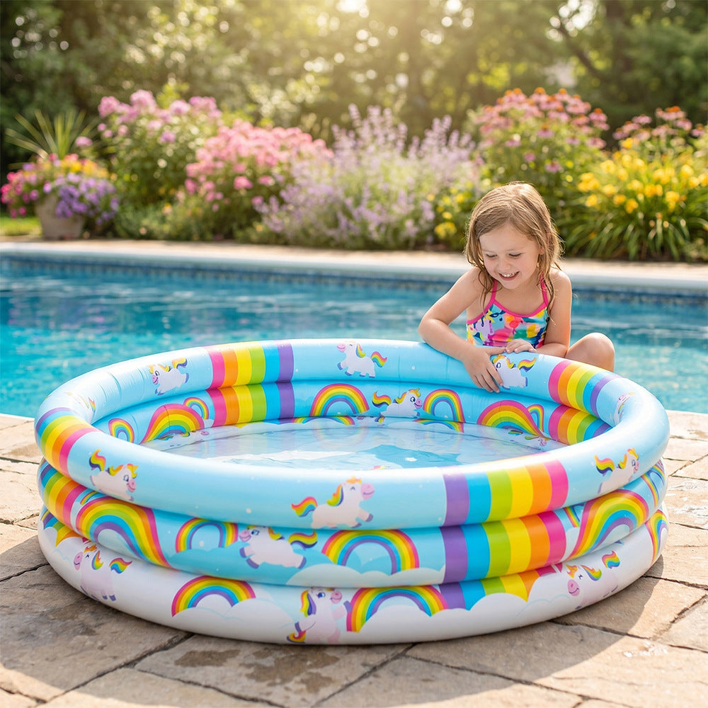Unisex Aufblasbares Kinder-Schwimmbecken mit Einhorn-Motiv Brehn