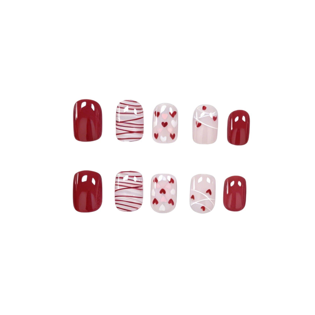 Elegantes Herz-Thema Nagelkunst-Set Brehn