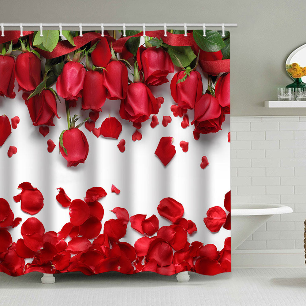 Romantischer Floral-Schwan-Duschvorhang Brehn