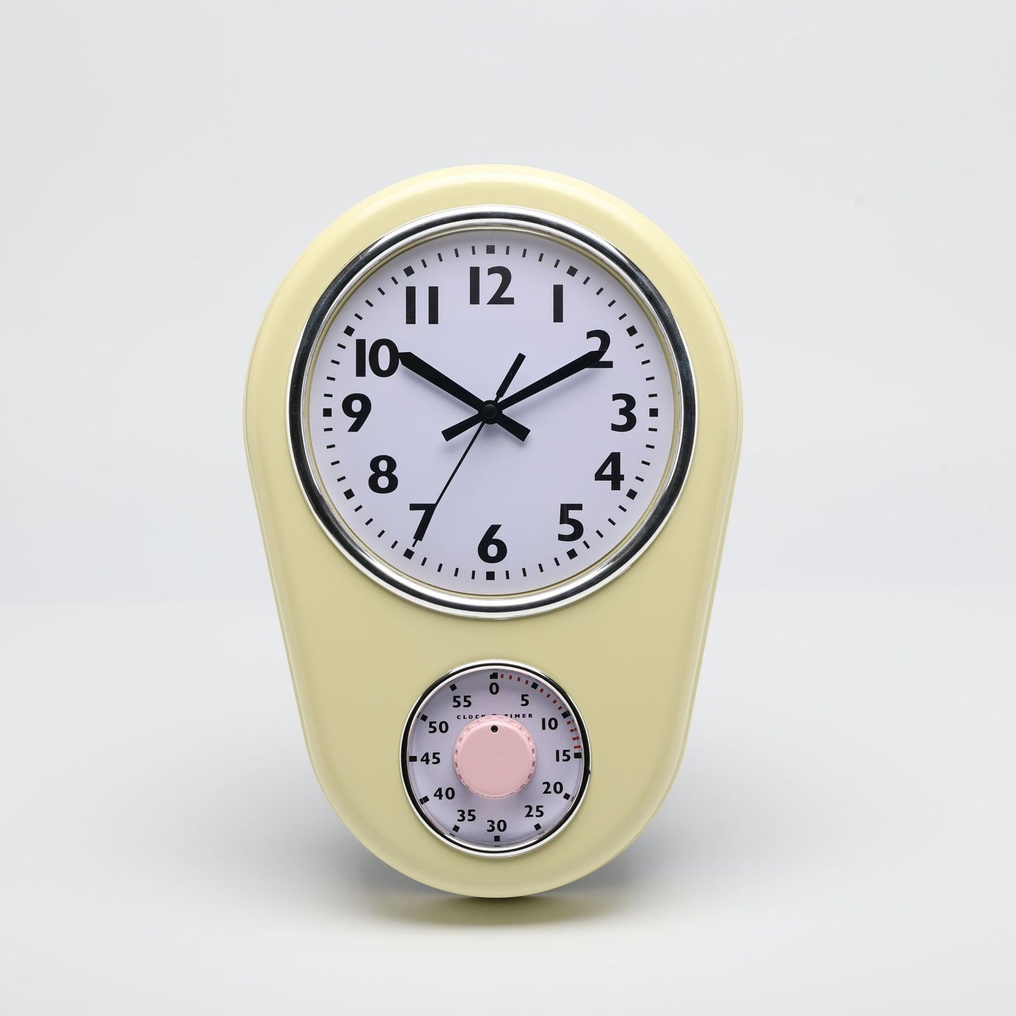 Vintage Wanduhr mit integrierter Stoppuhr Brehn