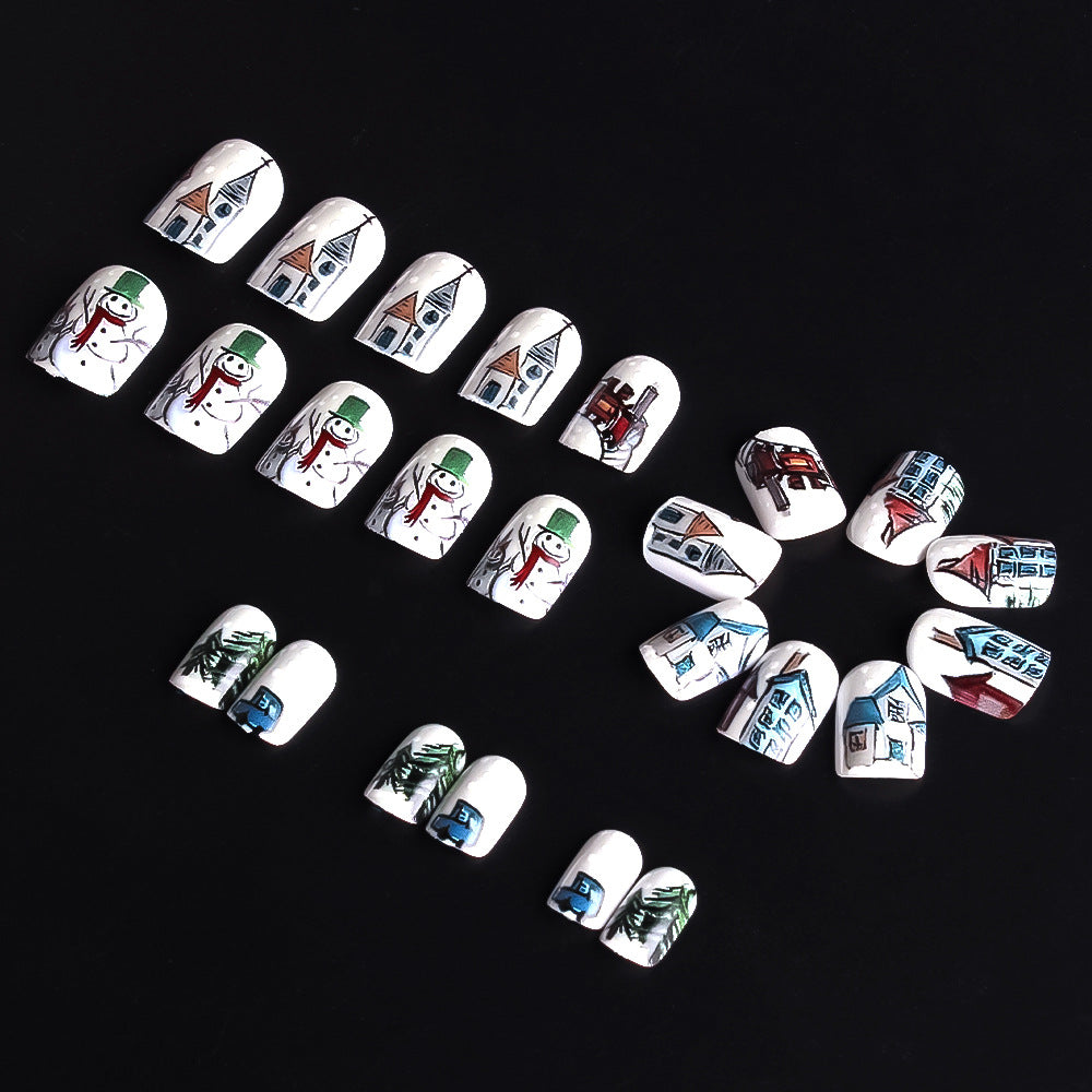 Festliches Winter-Themen Press-On Nagelkunstset Brehn