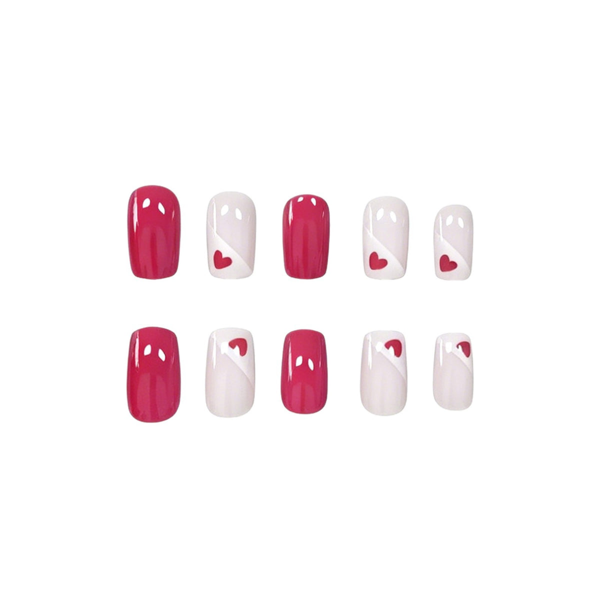 Herz-verzierte Nagelkunst-Verfeinerungen Brehn