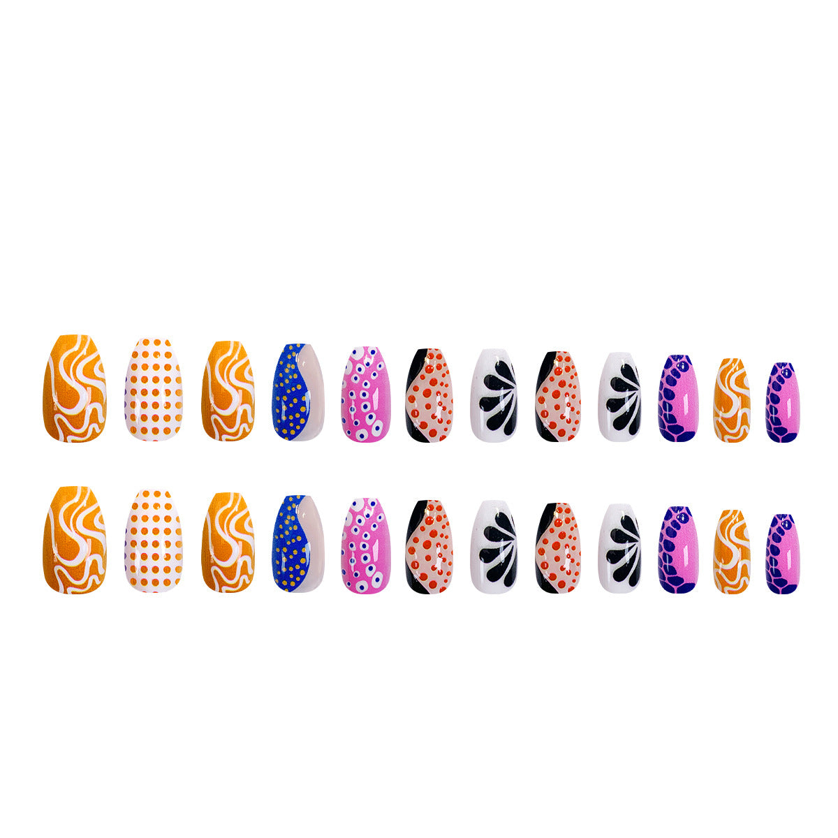 Kreative Nail Art mit verschiedenen Mustern Brehn