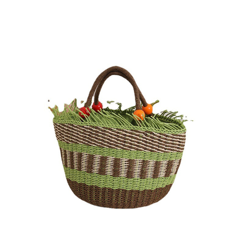 Handgefertigte Korbtasche mit Fröhlichem Gartengestaltung Brehn