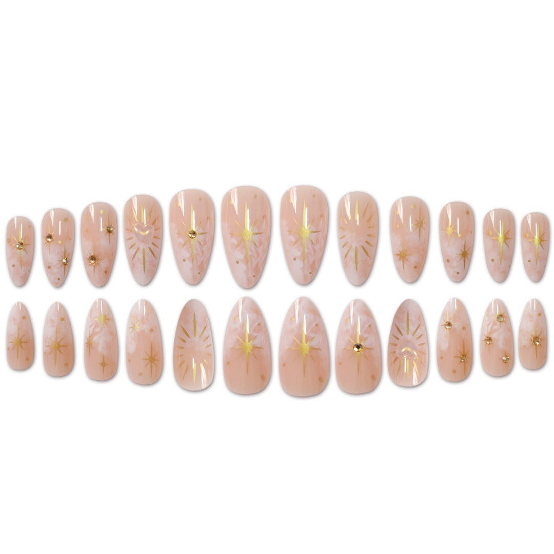 Dekoratives Stern-Akzent Druck-Nagelset Brehn
