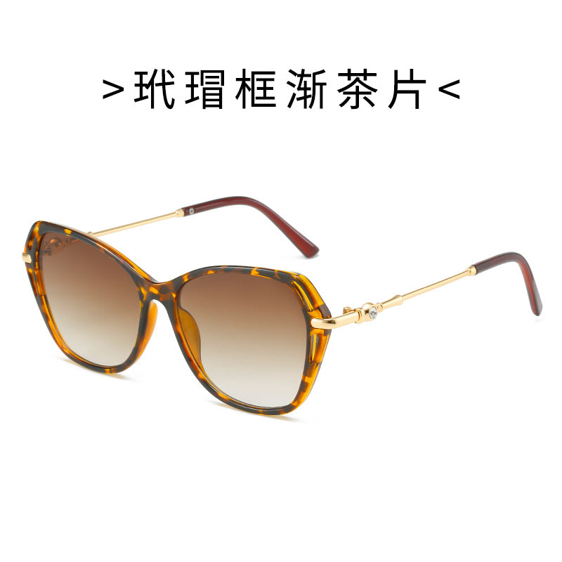 Damen modische Cat-Eye Sonnenbrille mit elegantem Metallrahmen Brehn