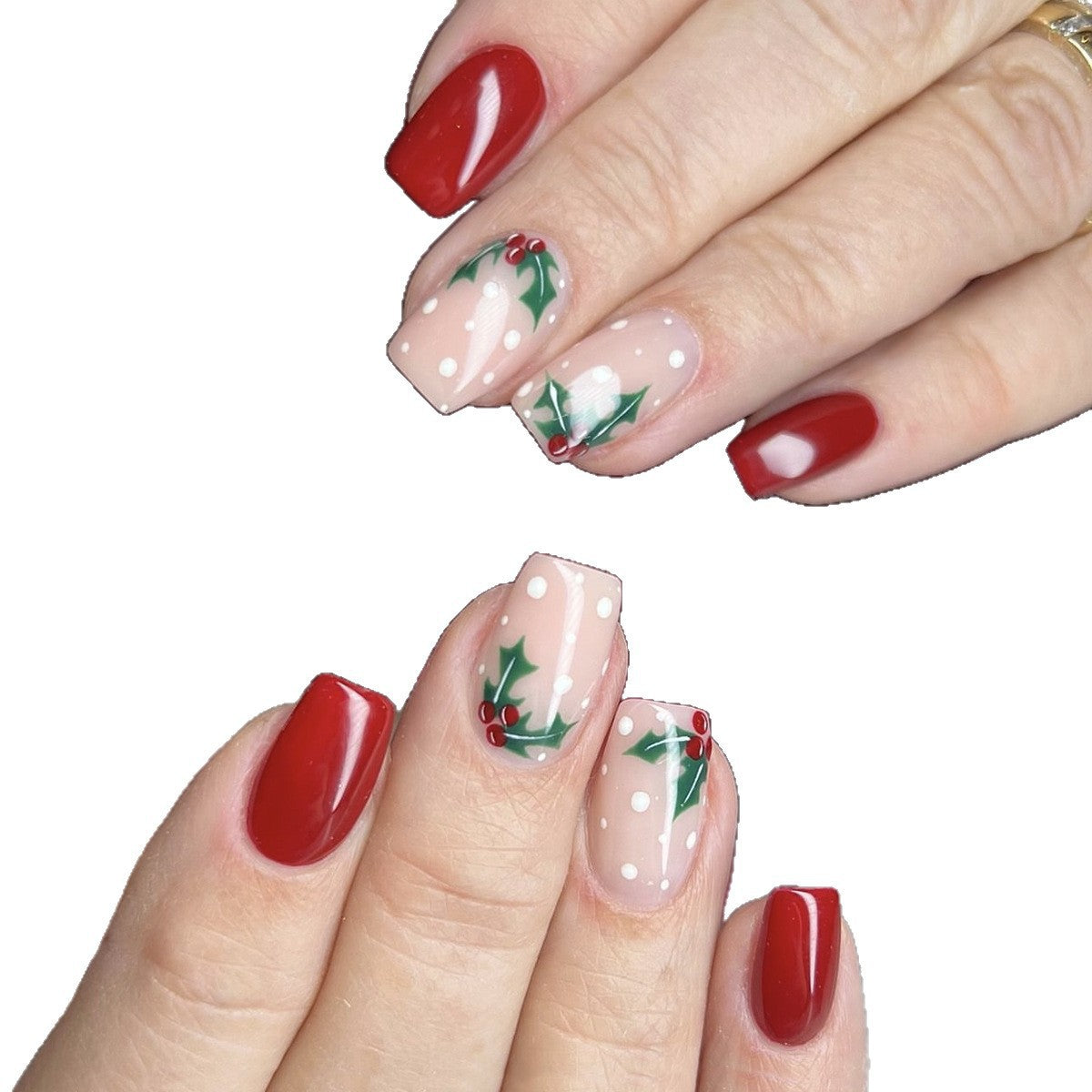 Kunstnagelset mit festlichem Weihnachtsdesign und verspielt festlicher Dekoration Brehn