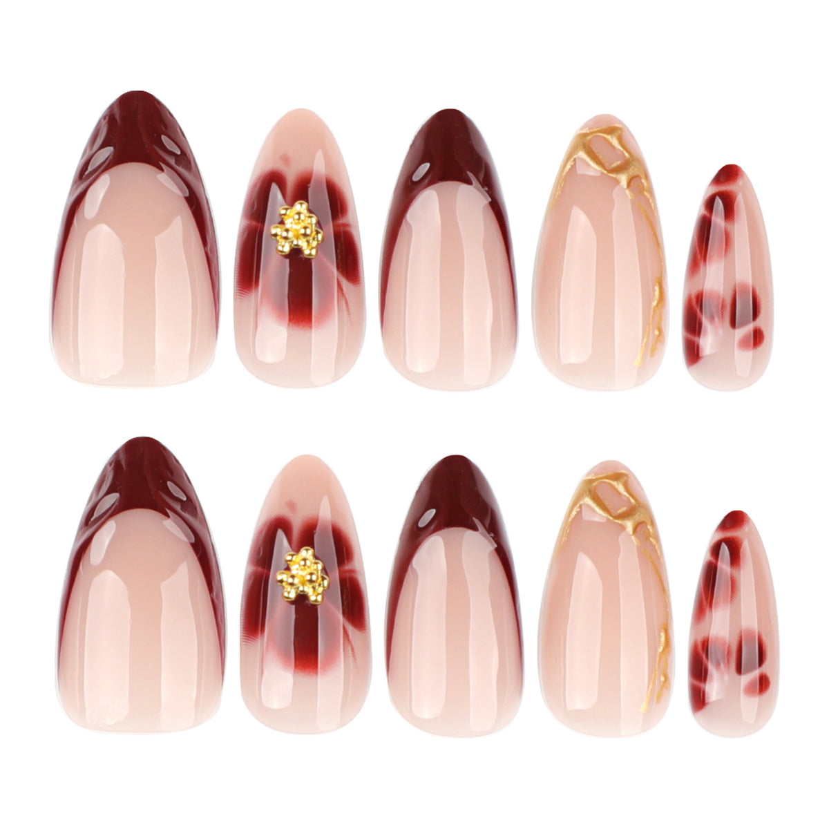Künstliche Nagelkunst mit floralen Akzenten und Boutique-Design Brehn