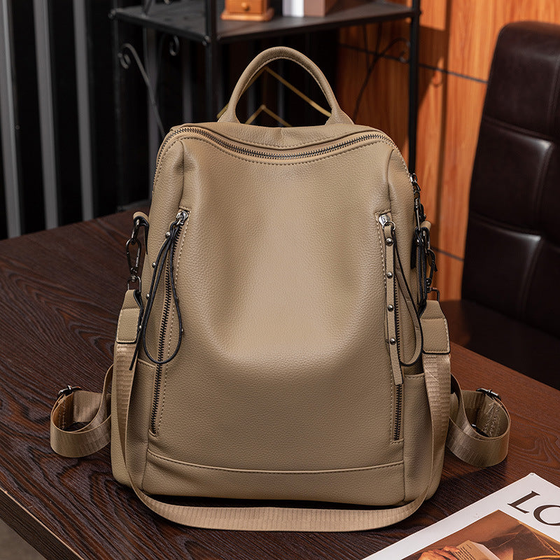 Strukturierter Leder Rucksack Brehn