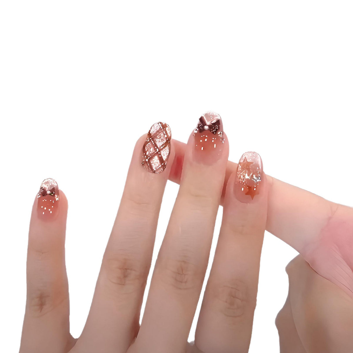 Elegante Glitzer-Nagelkunstverlängerungen