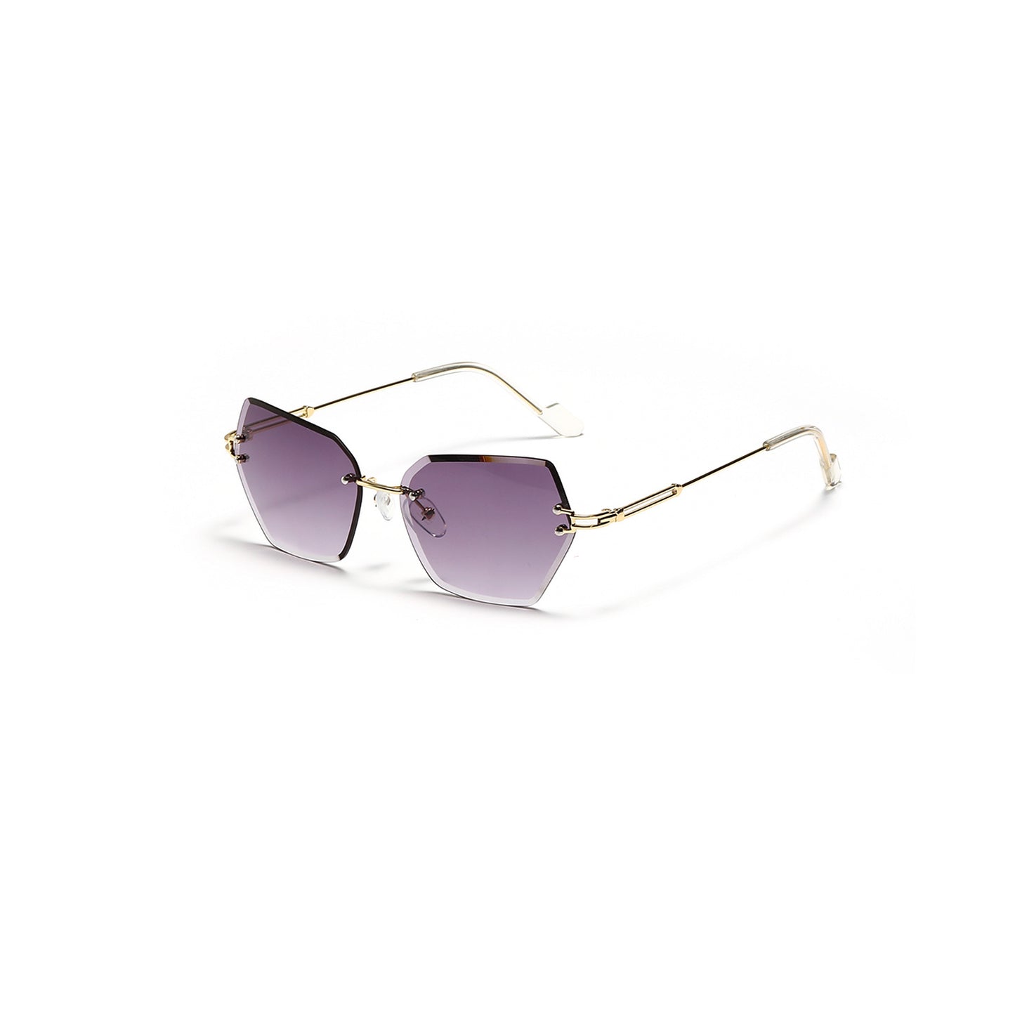 Damen moderne Sonnenbrille mit stilvollem sechseckigem Rahmen Brehn