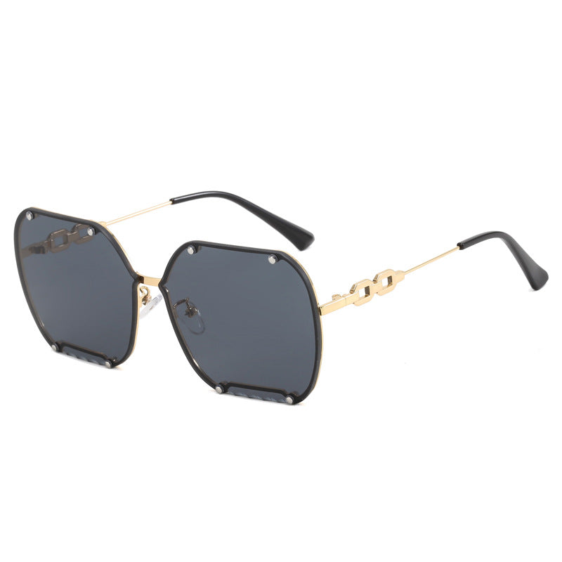 Damen elegante sechseckige Designer-Sonnenbrille mit luxuriösen Akzenten Brehn