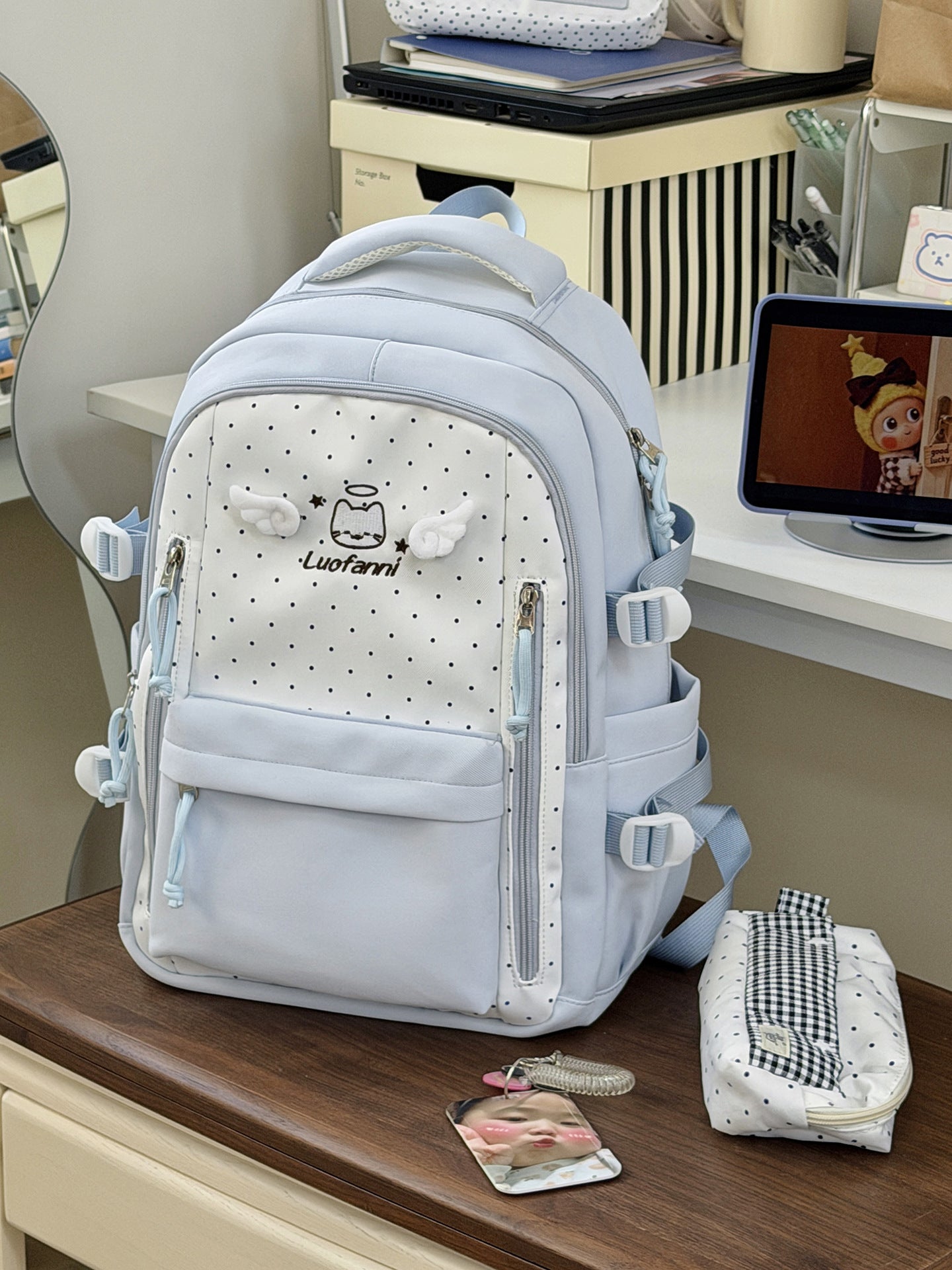 Multi-Funktionaler gepunkteter Schulrucksack