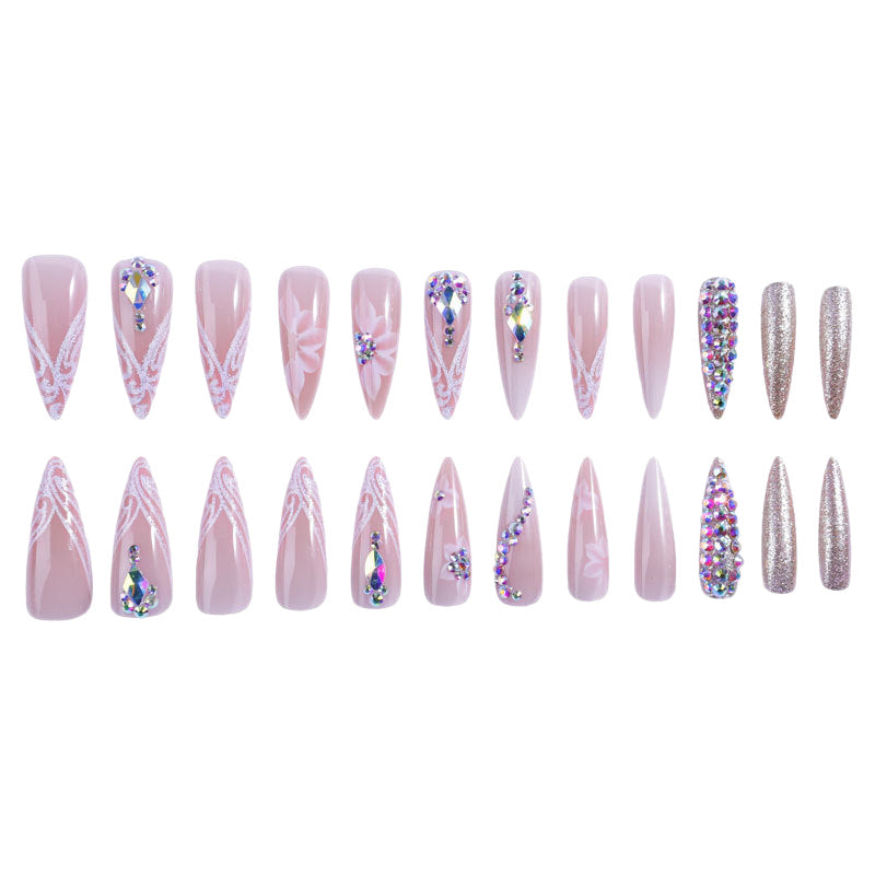 Luxus Strass Stiletto Nagel Set