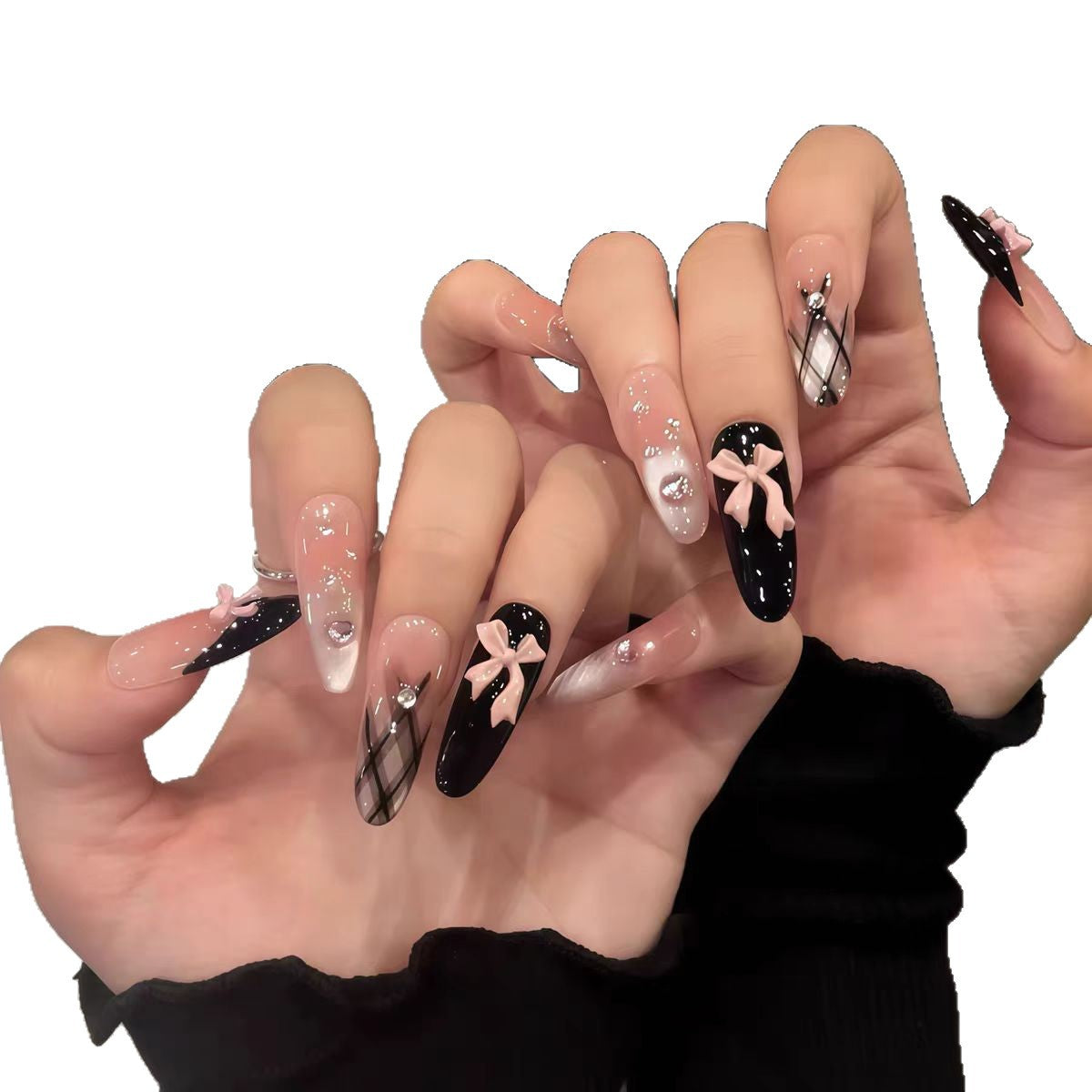 Künstlerisches Stiletto Press-On Nageldesign Brehn