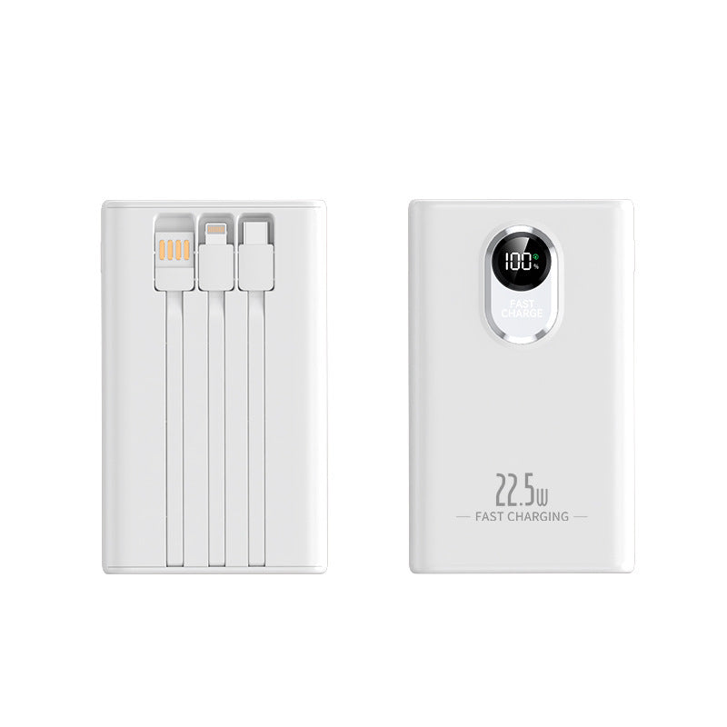 Tragbare Powerbank mit Integriertem Multi-Ladekabel und Digitaler Anzeige Brehn