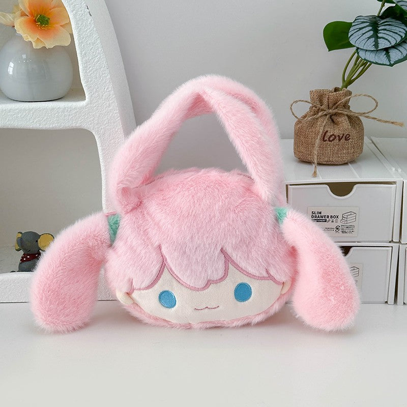 Verspielte Plüschhandtasche mit Ohren und Charakterdesign Brehn