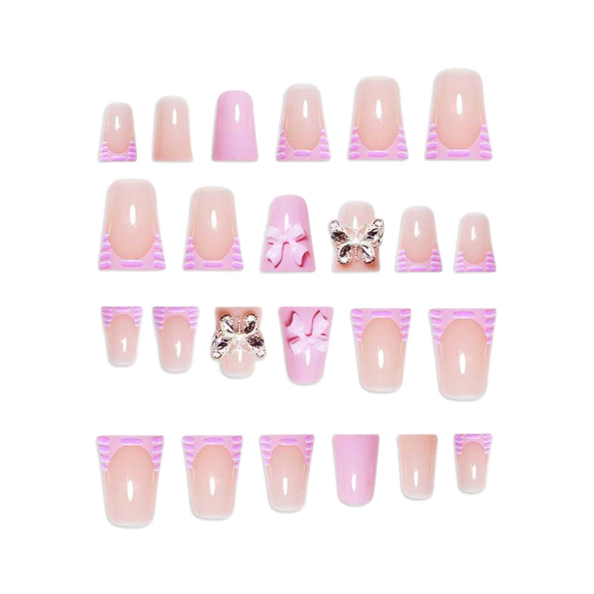 Dekorative von Schmetterlingen inspirierte Nagelverstärkungen Brehn