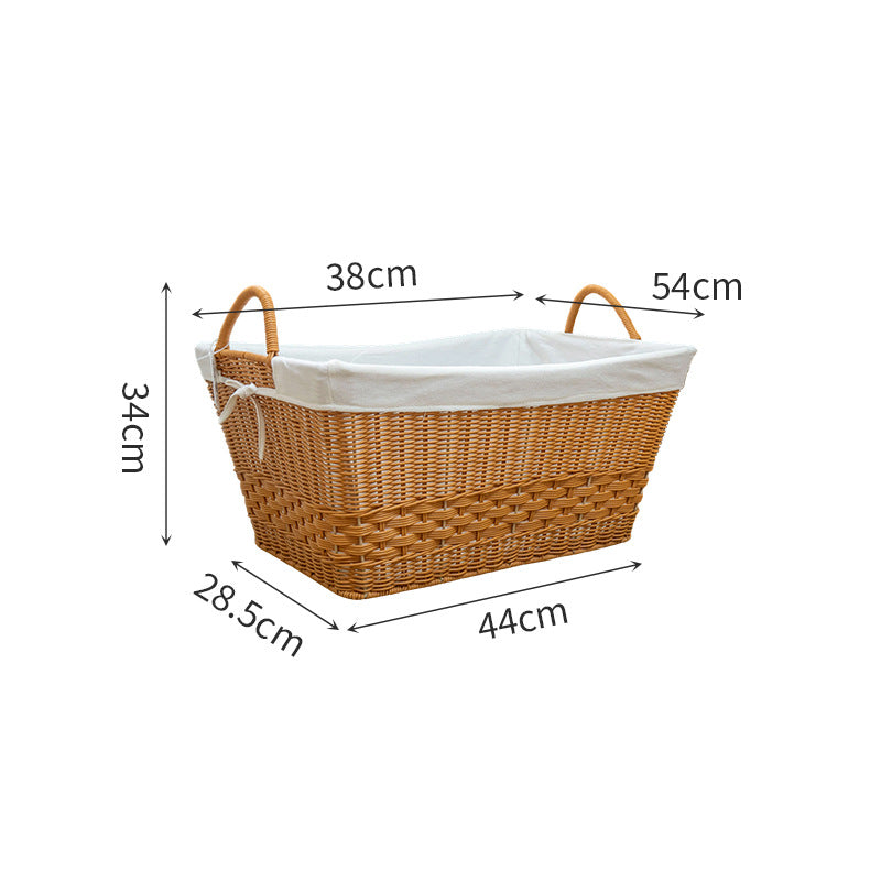 Handgefertigter Rattankorb mit abnehmbarem Innenfutter
