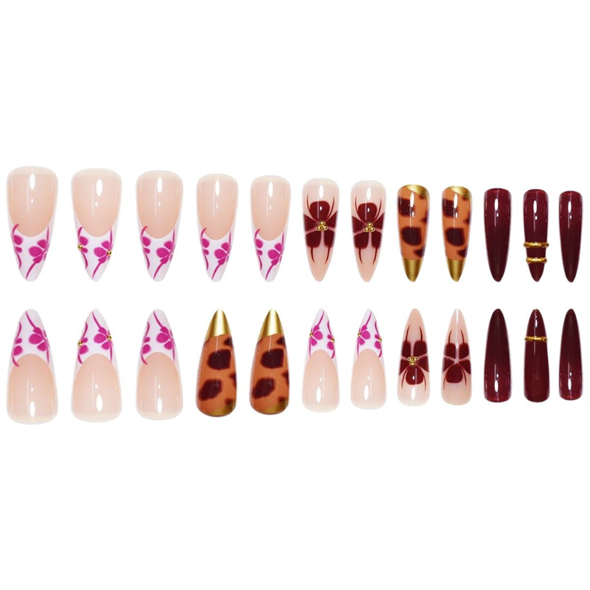Künstlerische Lange Stiletto Press-On Nagelverlängerungen Brehn