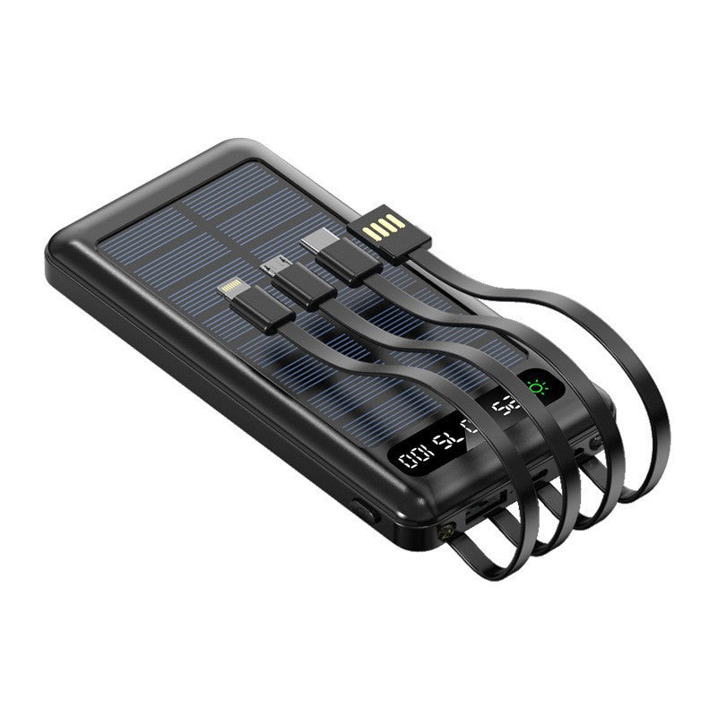 Solarbetriebene Powerbank mit Integrierten Ladekabeln Brehn