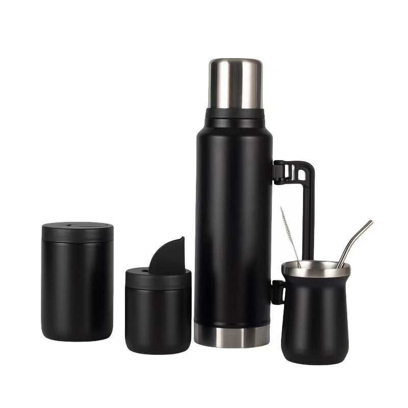 Damen Stilvolle Thermoskanne mit praktischem Trinkbecher Set Brehn
