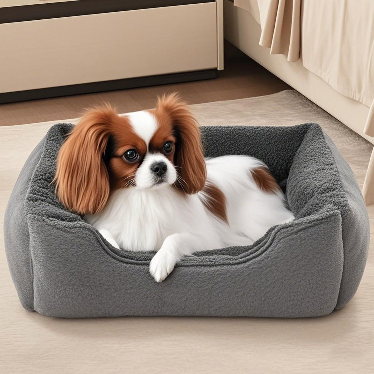 Gepolstertes rechteckiges Hundebett