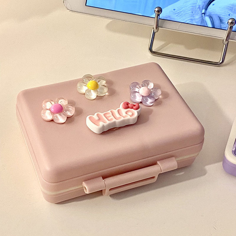 Praktische Aufbewahrungsbox mit Bunten Blumenapplikationen Brehn