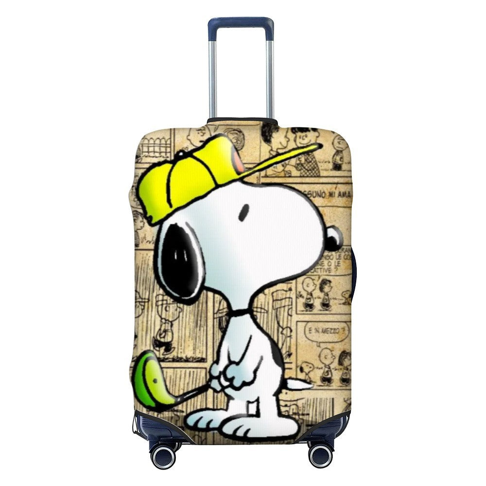 Unisex nan elastische Kofferhülle mit Snoopy Comicmotiv, dehnbarer Schutzbezug für Trolley mit vier Rollen Brehn