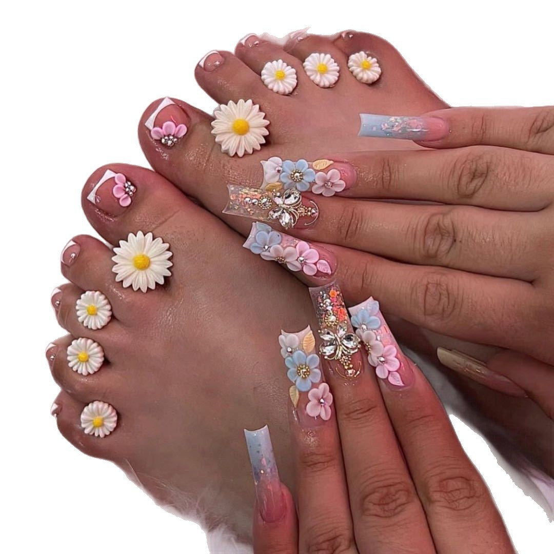 Floral 3D Press-On Nagelkunst Set Brehn