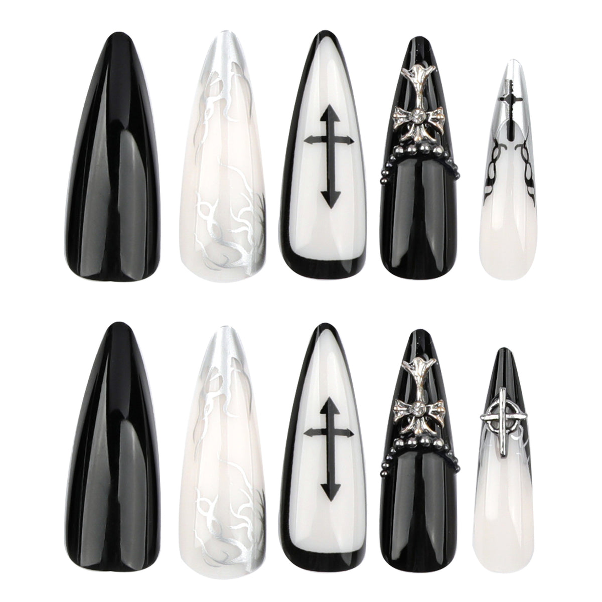 Kunstvolle Stiletto-Nägel mit einzigartigen 3D-Details und eleganten Akzenten Brehn