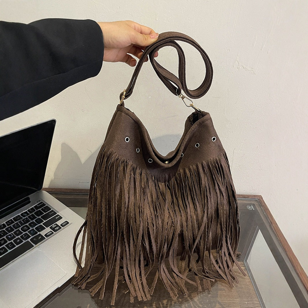 Lederfransen Schultertasche