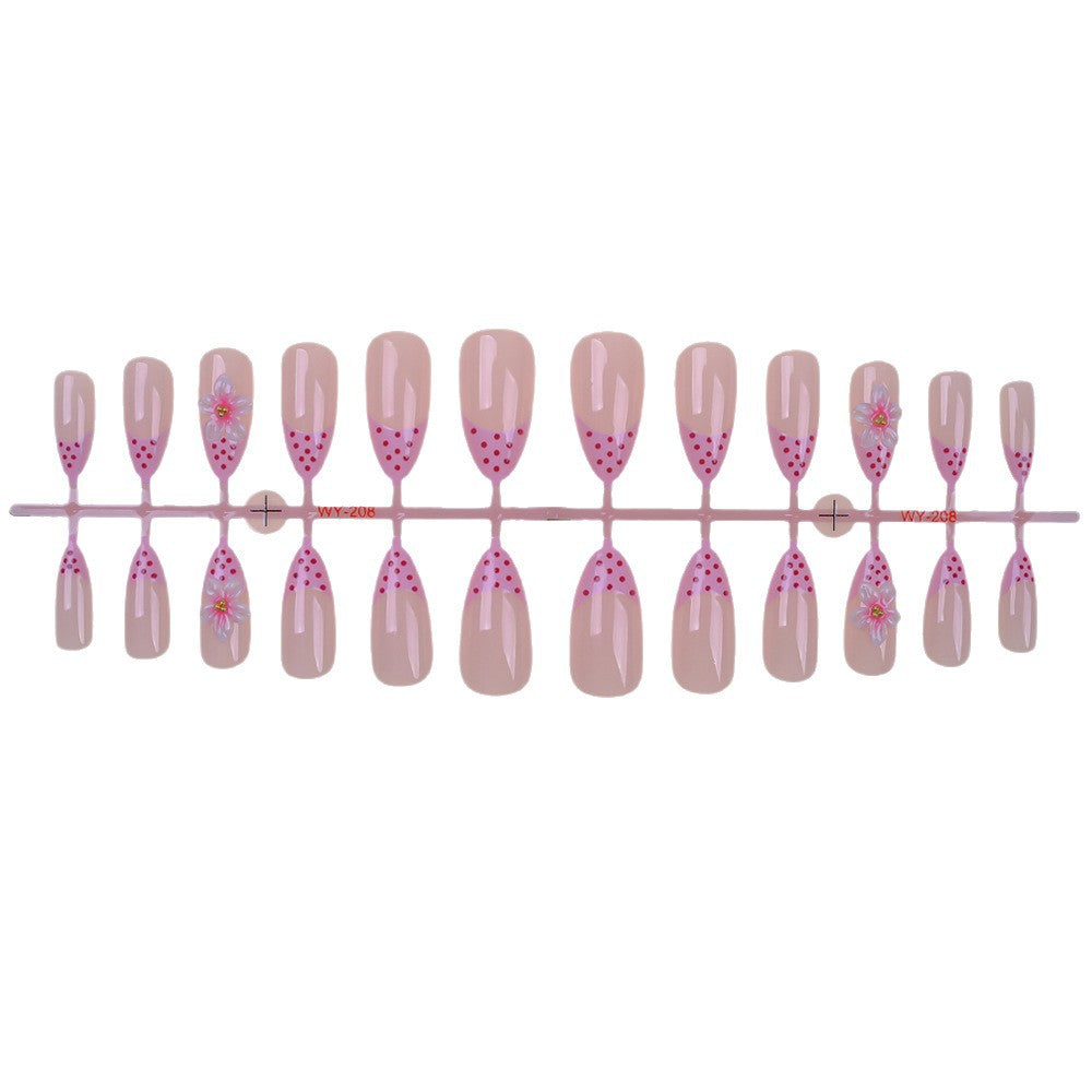 Künstlerisches Floral-Akzent Press-On Nail Set Brehn 1787294359