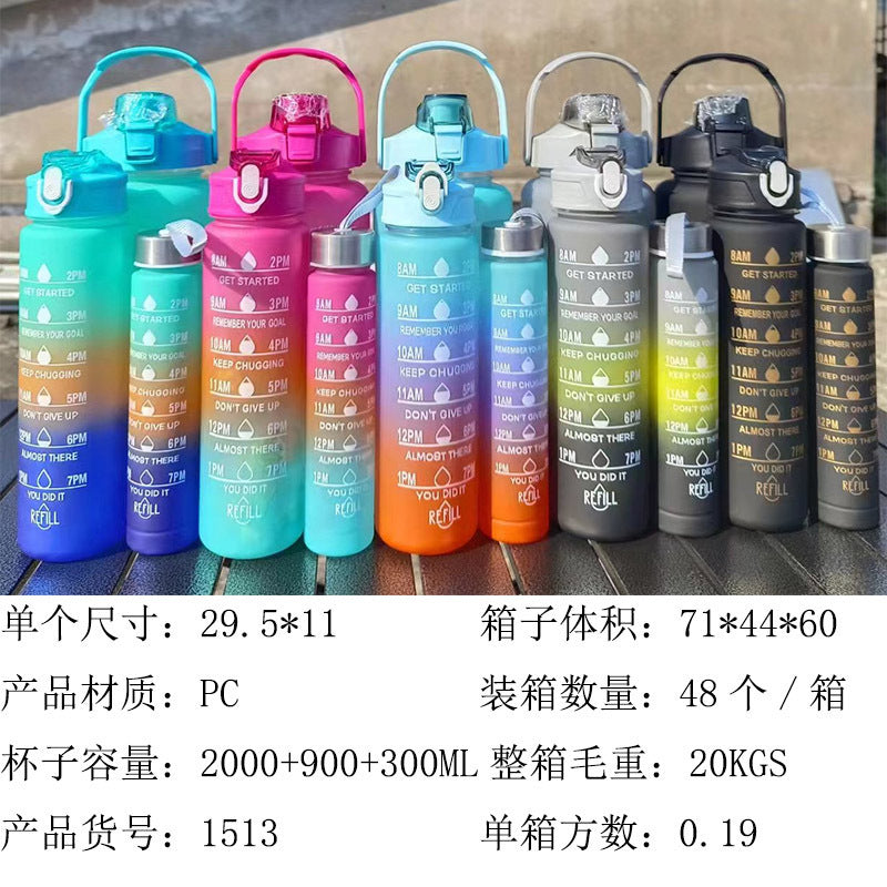 Unisex Motivierende Wasserflasche mit Zeiteinteilung Brehn