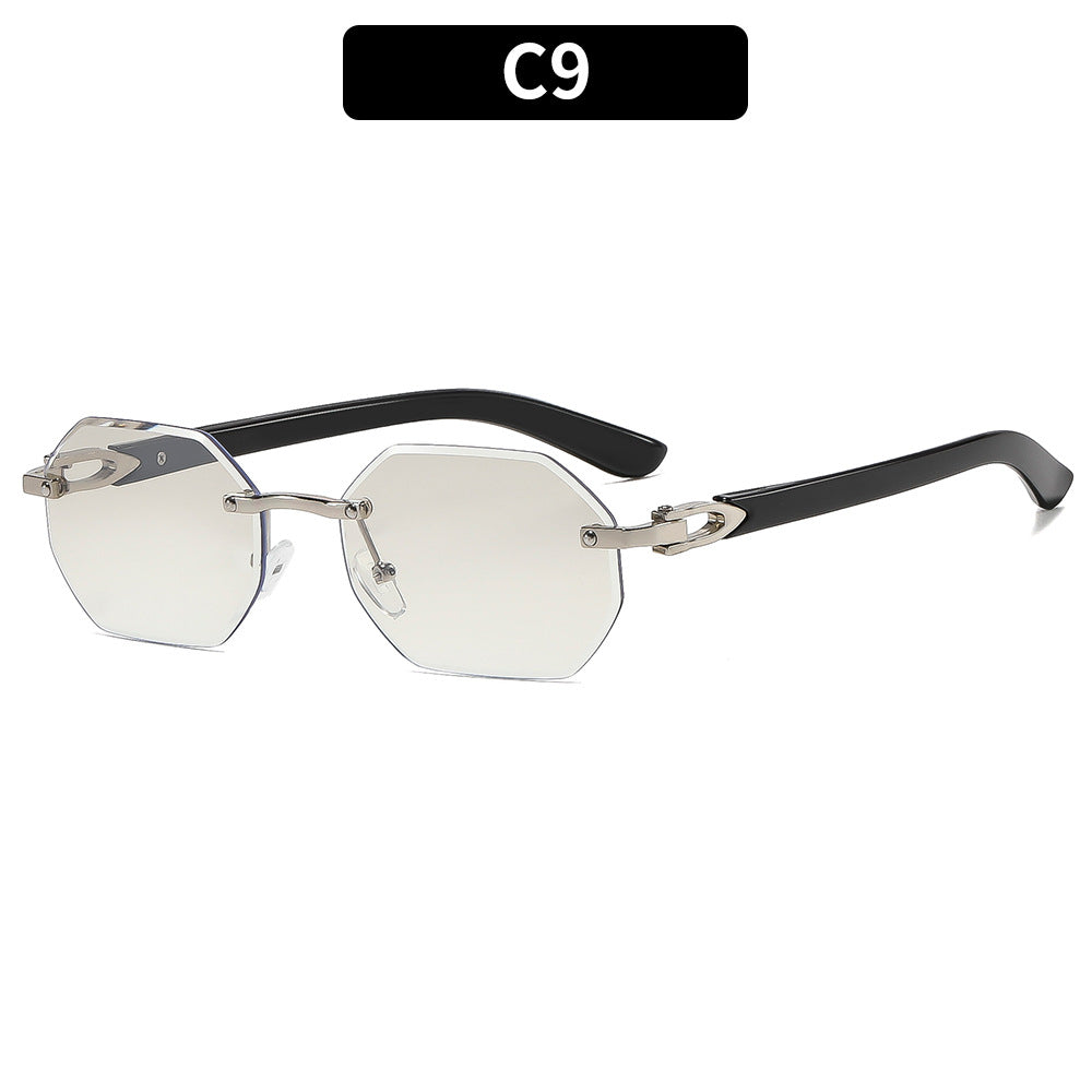 Achtkantige Sonnenbrille mit markanten Schildpatt-Akzenten