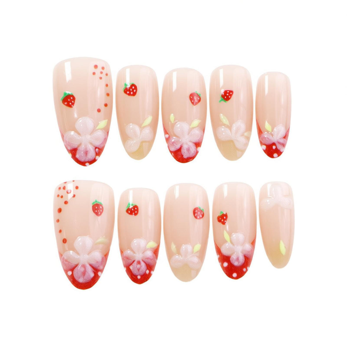 Dekorative florale Press-On Nageldesigns Brehn