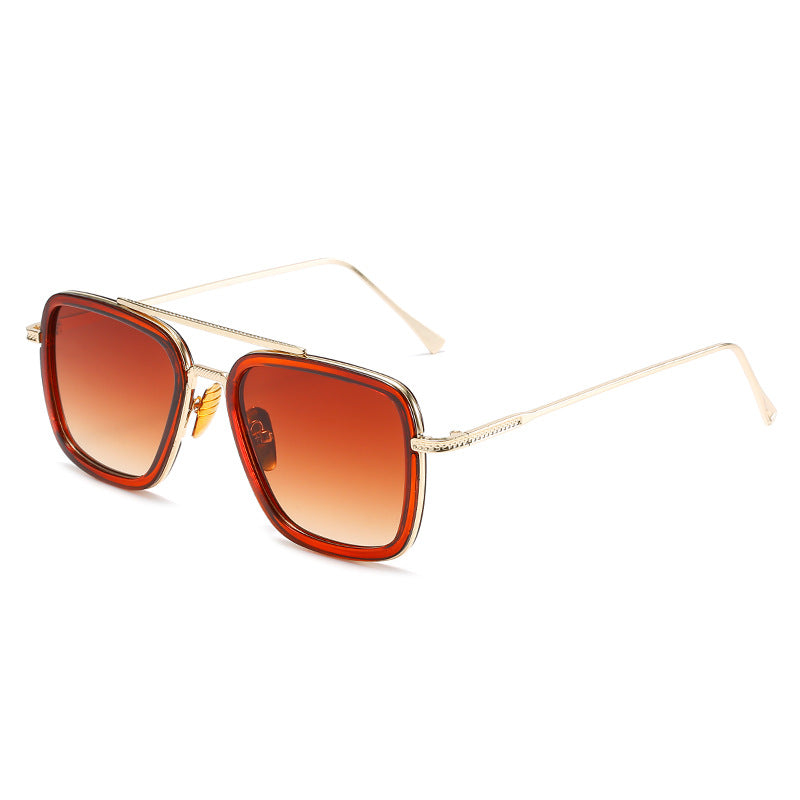 Damen modische quadratische Sonnenbrille mit luxuriösem Metallrahmen Brehn