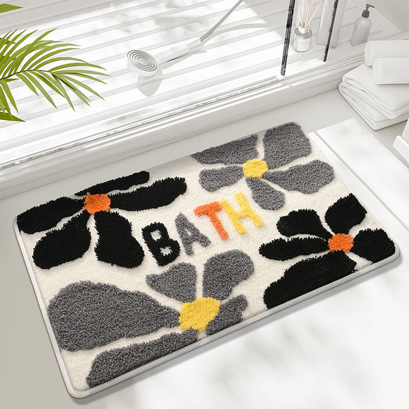 Blumenmotiv-Badmatte