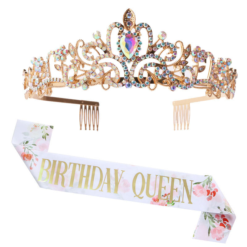 Damen Festliche Krone mit eleganter Schärpe Brehn