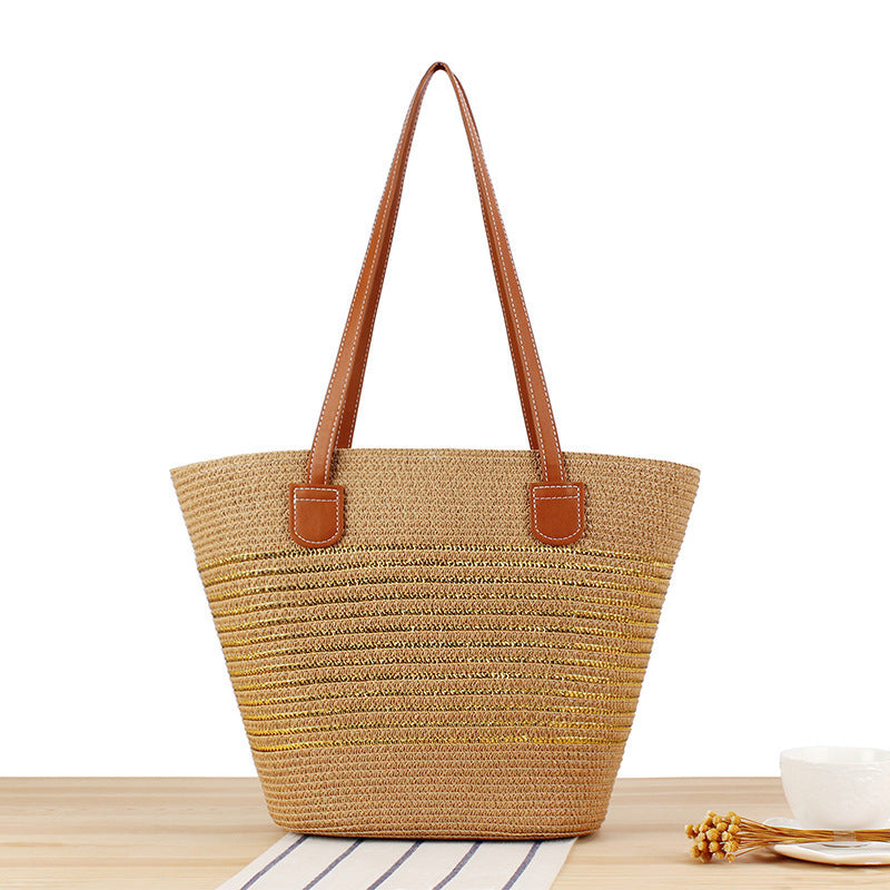 Strohtasche Im Modernen Streifen-Look Brehn