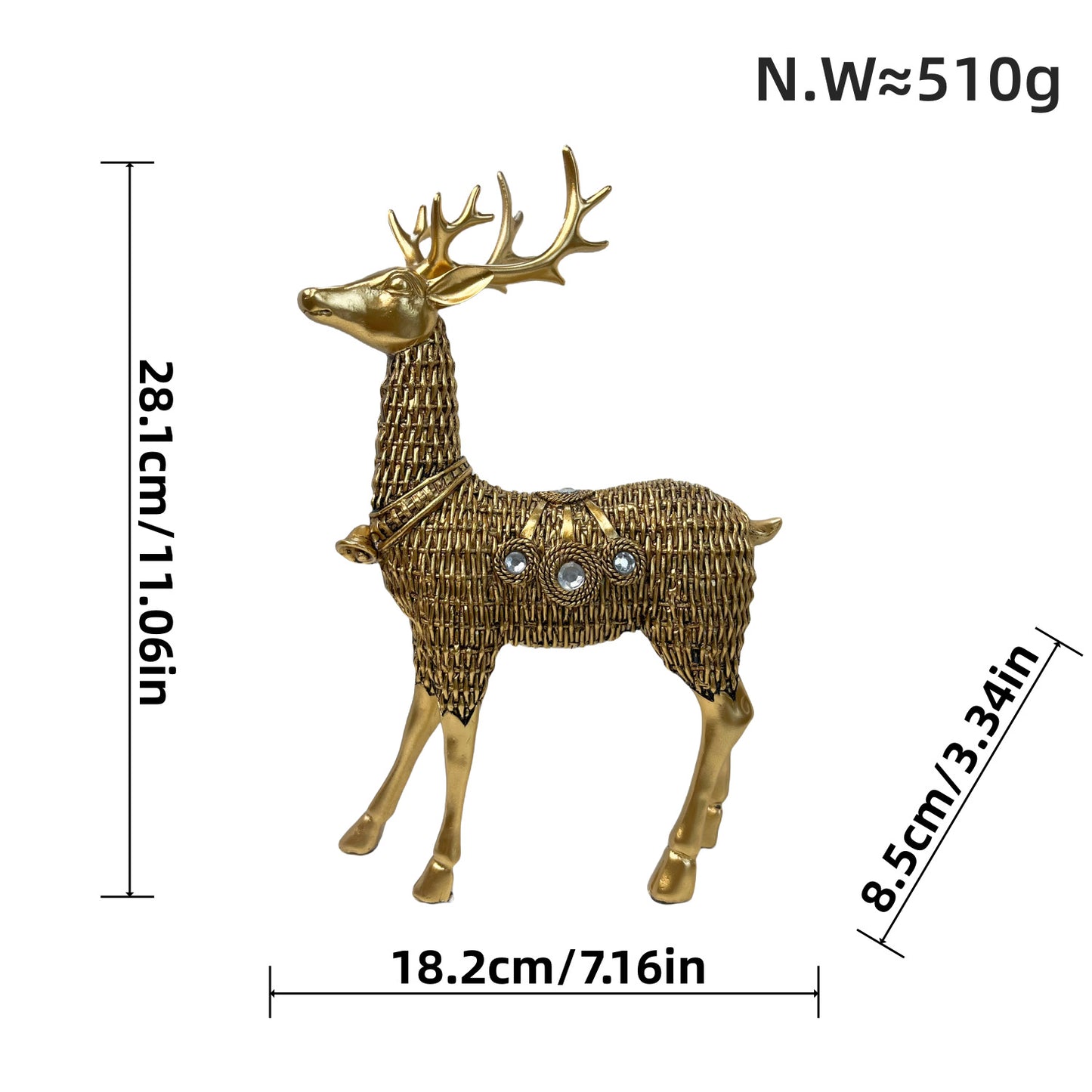 Dekorative Hirschfigur mit Glitzerdetails Brehn