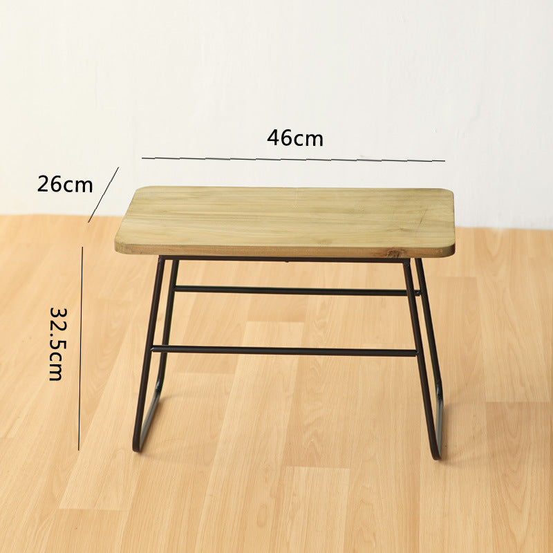 Moderner Holz-Hocker mit Metallgestell Brehn