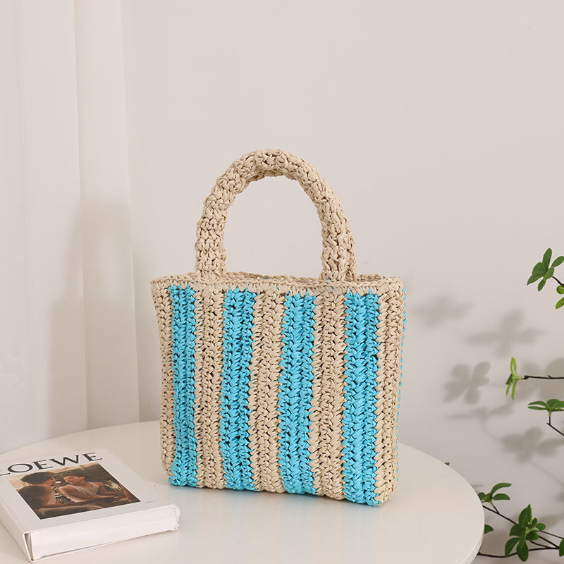 Modische Basttasche mit Strukturiertem Faltendesign Brehn