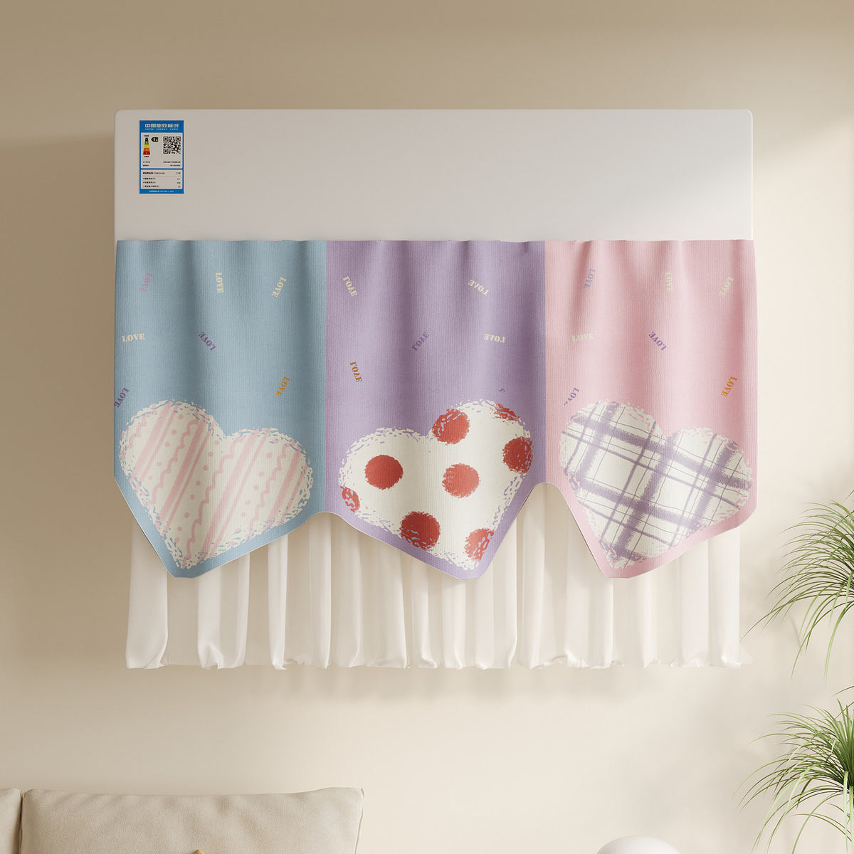 Three-Panel Scalloped Star-Hem Layered Sheer Window Valance Set